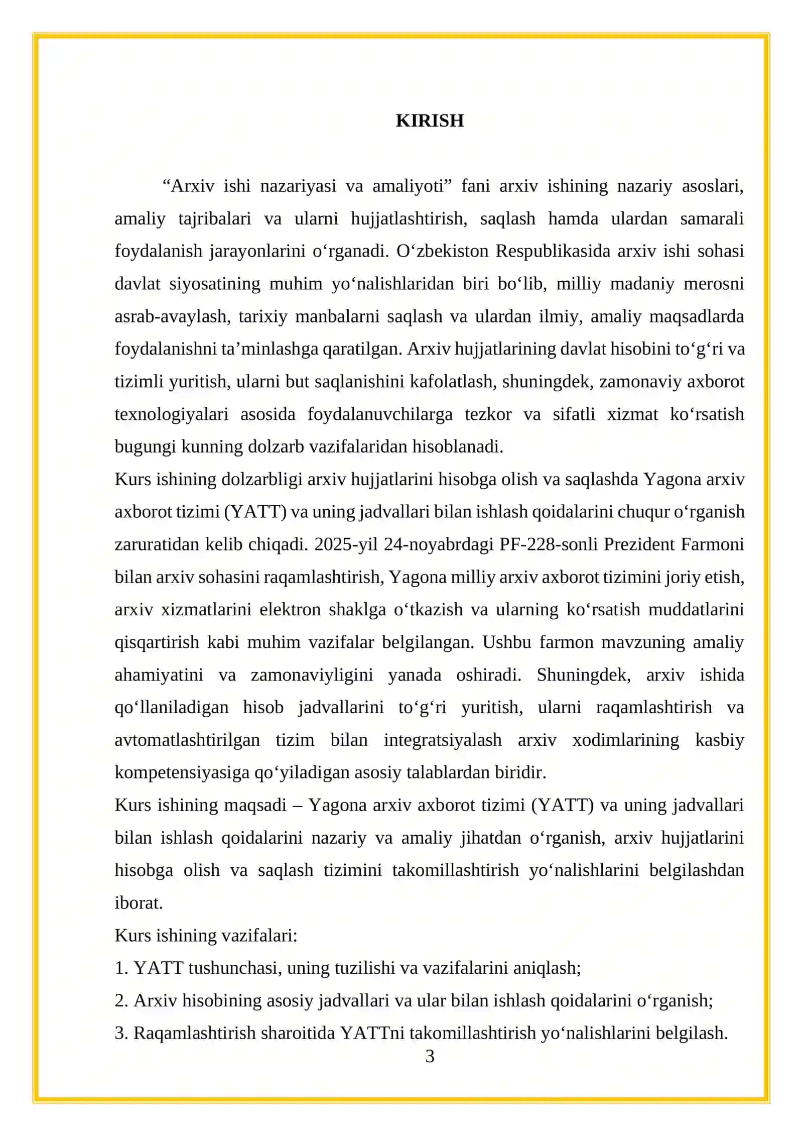 YATT va uning jadvallari bilan ishlash qoidalari 3