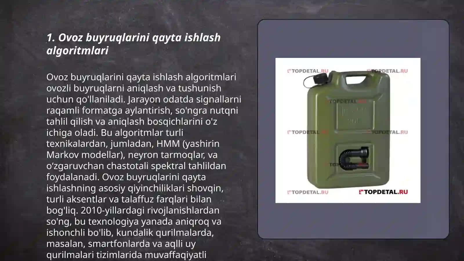 Ovoz buyruqlarini qayta ishlash algoritmlari 3