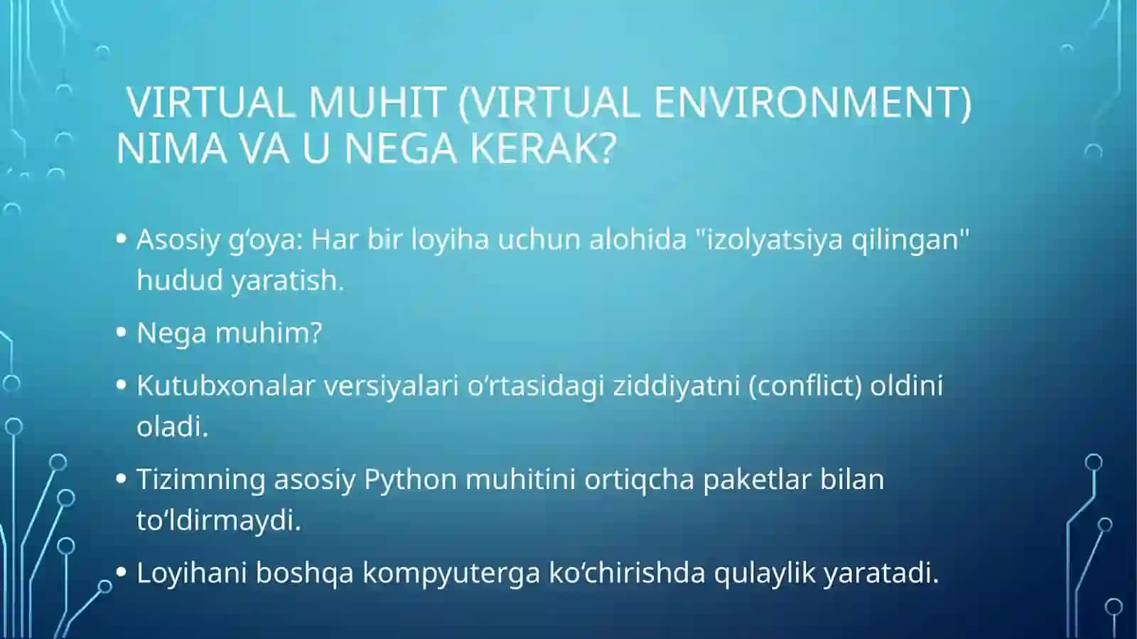 Virtual muhit yaratish, requests kutubxonasini o‘rnatish va ma’lumotlarni olish 3