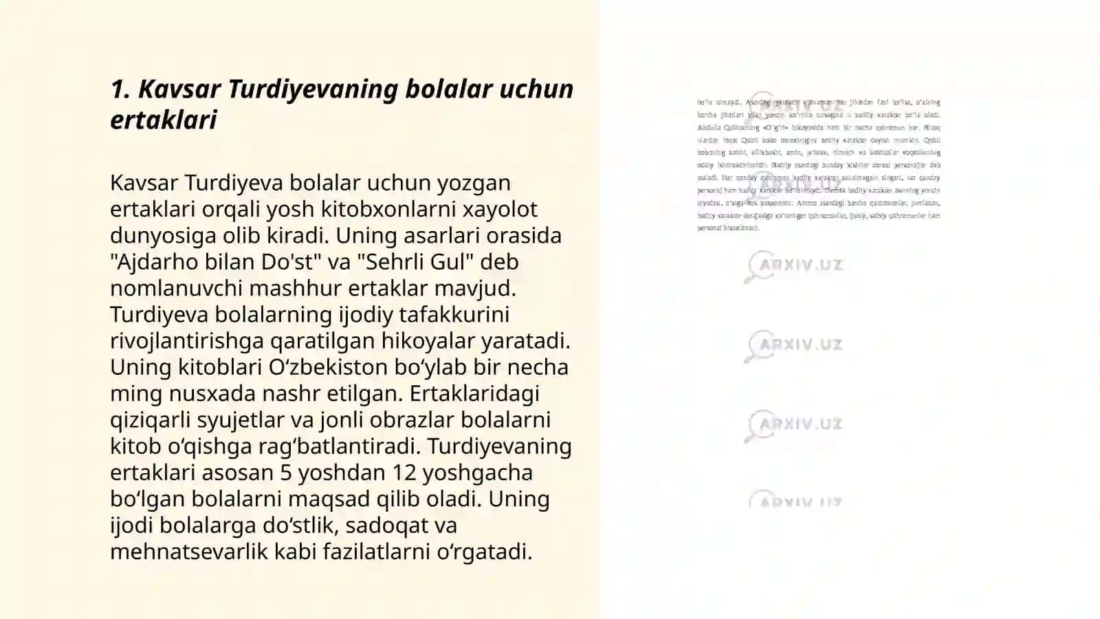 Kavsar Turdiyevaning bolalar uchun yaratgan asarlari 3