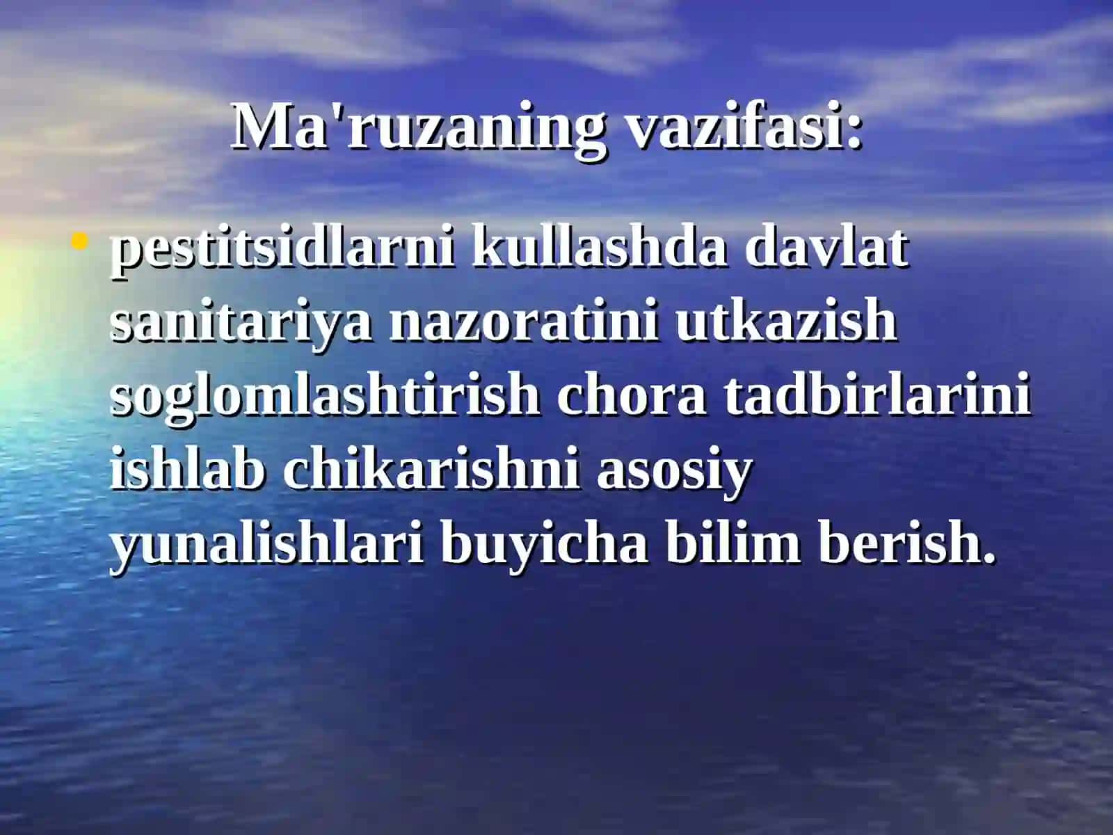 Pestitsidlar qo'llash bosqichlari va uning ta'sirini oldini olish choralari 3