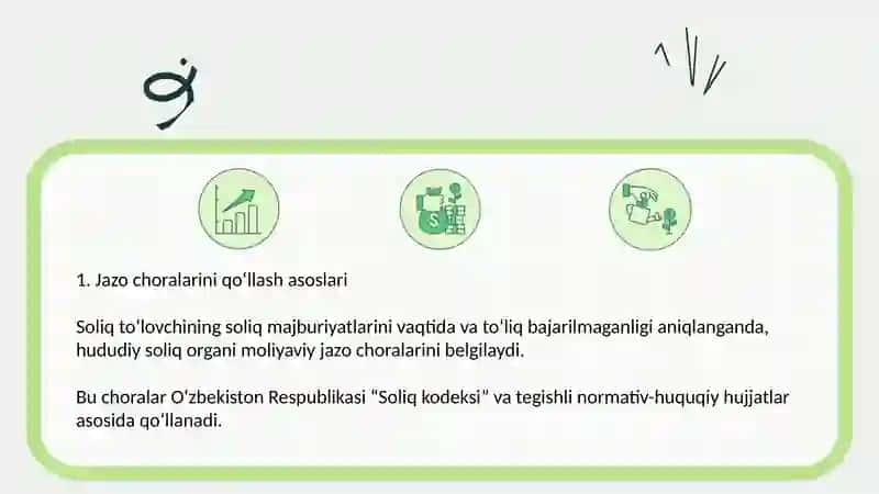 Soliq amaliyotida moliyaviy jazo choralarini qo‘llash tartiblari 3