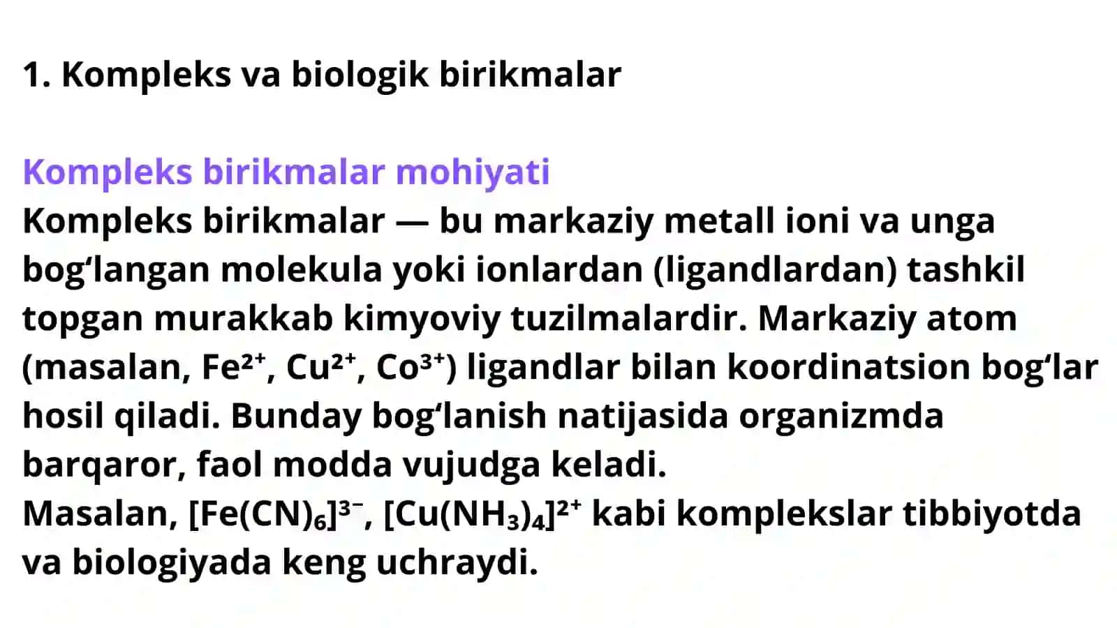 Kompleks birikmalar _ biologik faol birikmalar 3