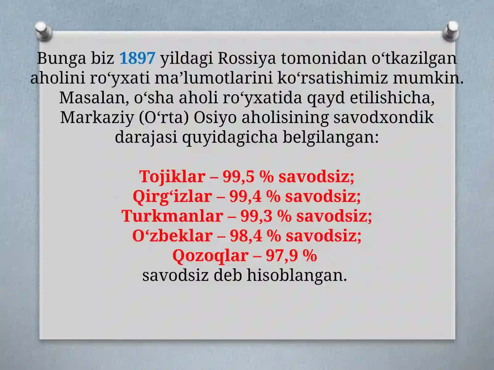 XIXasrning 2-yarmi – XX asrning 1-choragida Turkiston o‘lkasida tarbiya, maktab va pedagogik fikrlar 3
