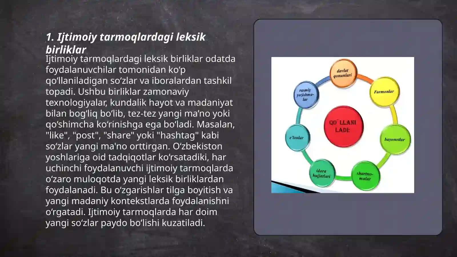 Ijtimoiy tarmoqlarda qôllanuvchi nutqiy birliklarning elektron bazasini shakllantirish 3