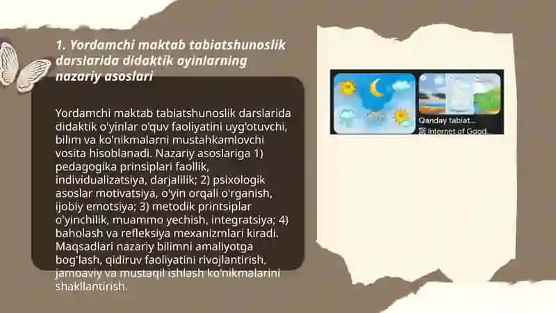 Yordamchi maktab tabiatshunoslik darslarida oquvchilar bilish faolligini rivojlantirishda didaktik oyinlarning roli 3
