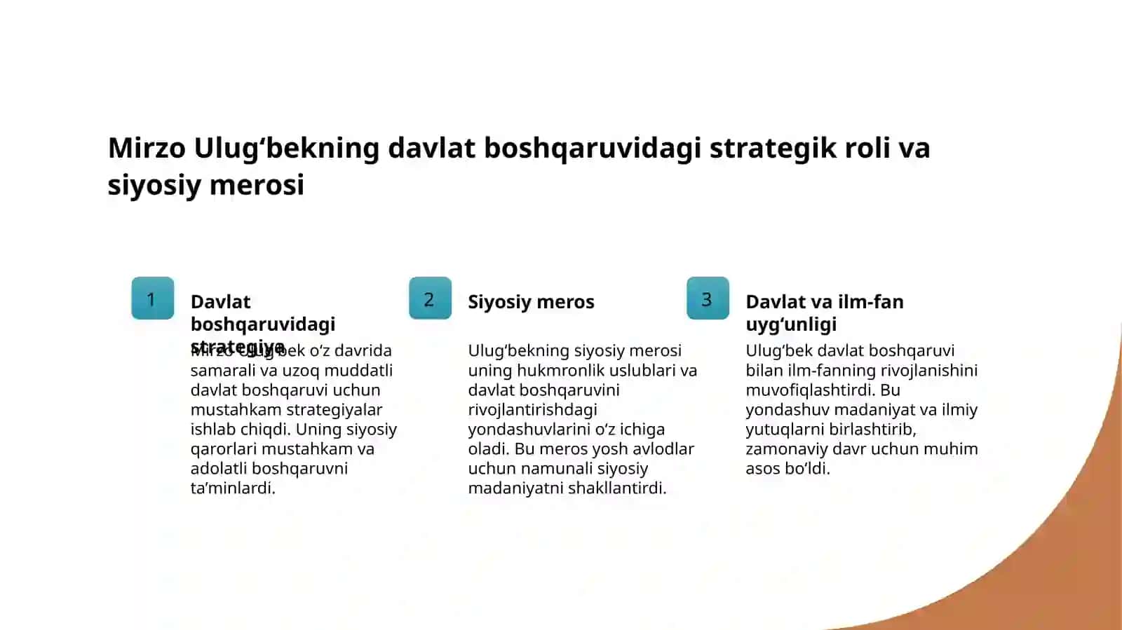 Mirzo Ulug‘bekning davlat arbobi va buyuk olim sifatidagi roli 3