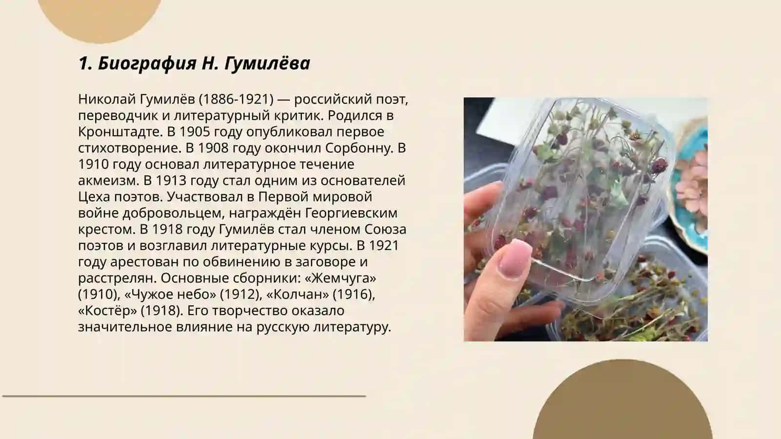 Н. Гумилева цикл "Романтические цветы" 3