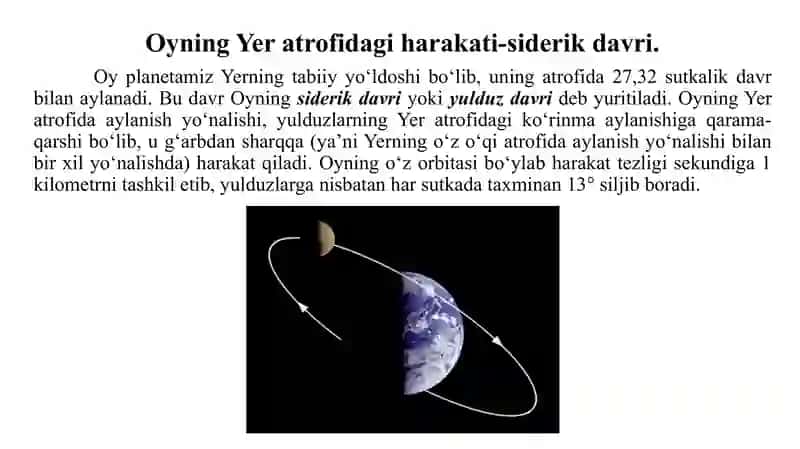 Oyning harakati, fazalari va davrlari 3