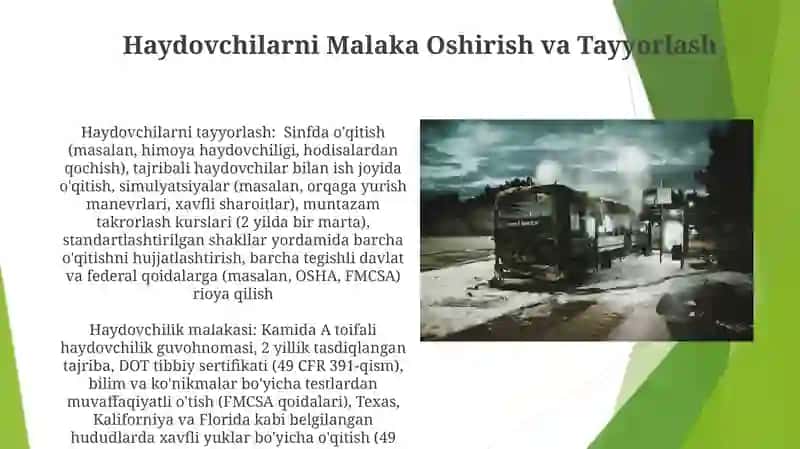 Haydovchilarni Malaka Oshirish va Tayyorlash 3