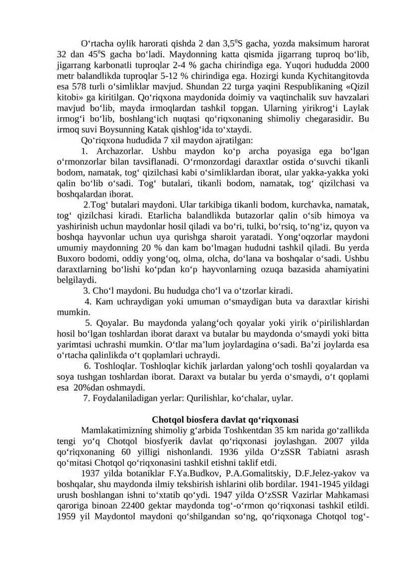 O’zbekiston Respublikasining Davlat Qo’riqxonalari 3
