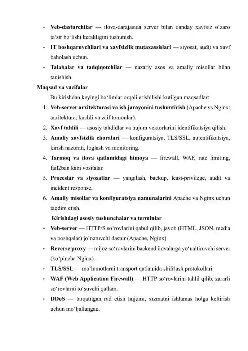 VEB-SERVER XAVFSIZLIGI (APACHE VA NGINX MISOLIDA) 3