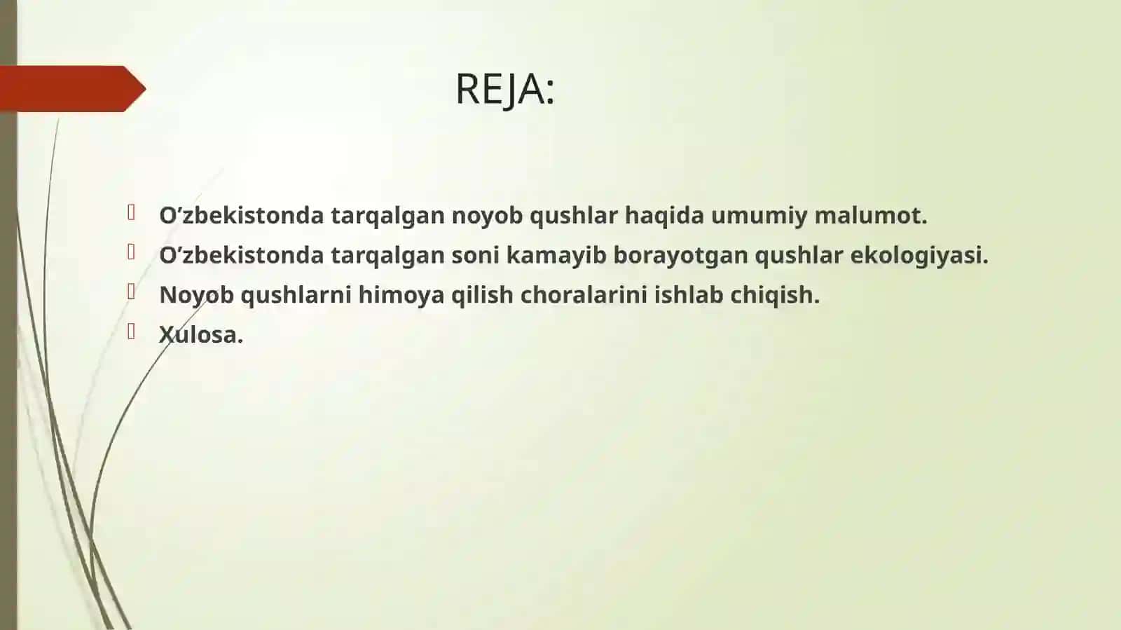 O’ZBEKISTON DATARQALGAN NOYOB VA SONIKAMAYIB BORAYOTGAN QUSHLAR VA ULARNI MUHOFAZA QILISH 3
