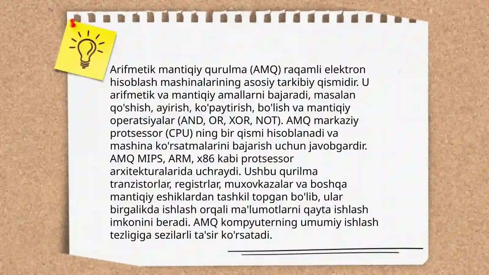 Arifmetik mantiqiy qurulma 3