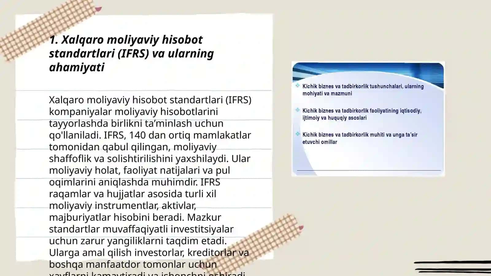 Xalqaro bugalterlik tamoillari va ularni biznesga tasiri 3
