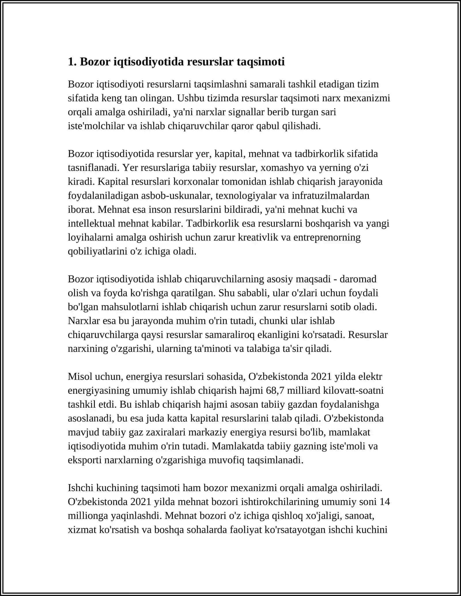BOZOR IQTISODIYOTIDA SAMARADORLIK MUAMOLARI 3
