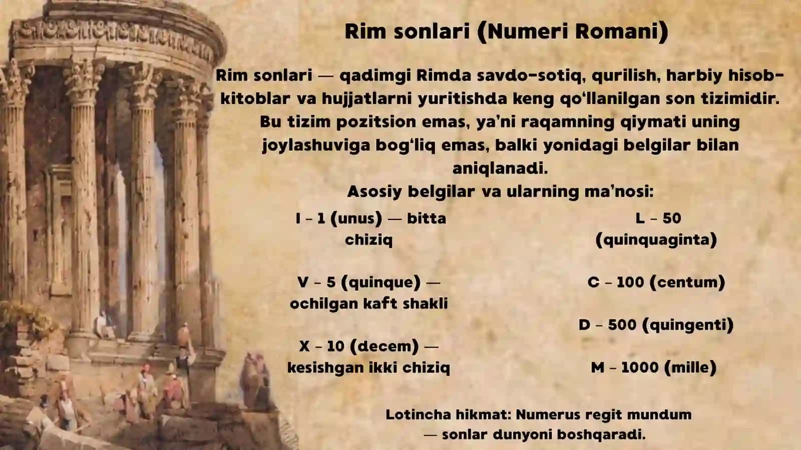 Rim sonlari va Rim kalendari 3