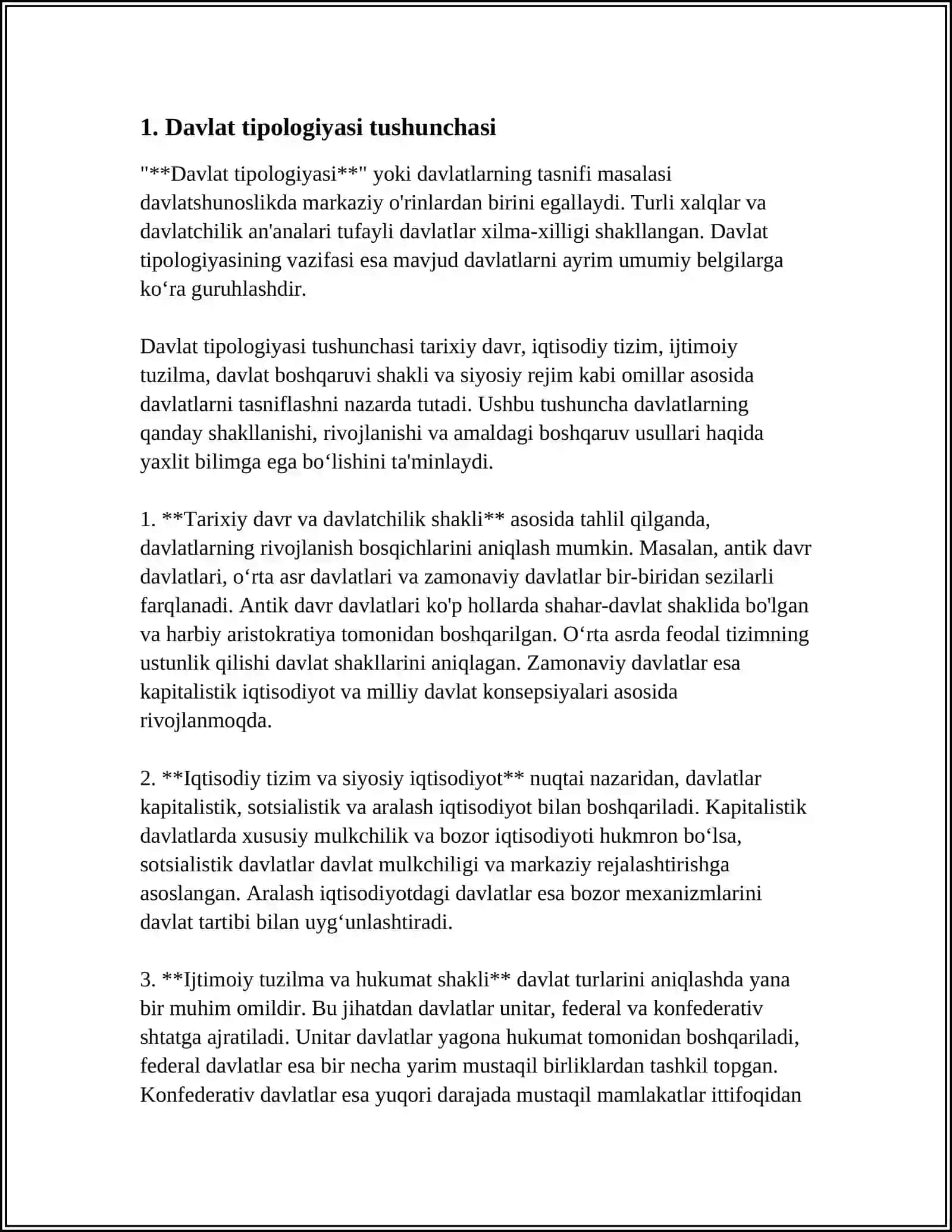 DAVLAT TIPOLOGIYASI MUAMMOSIGA FORMATSIYAVIY VA SIVILIZATSIYAVIY YONDASHUVLAR 3