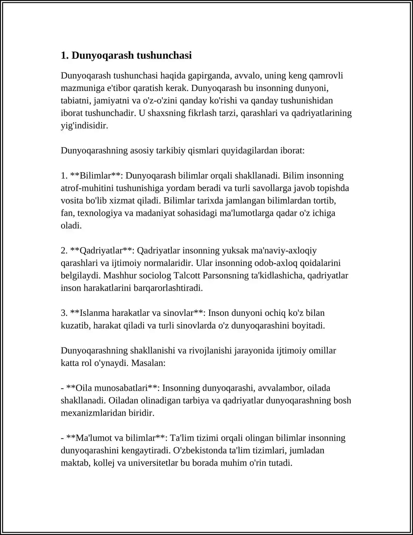DUNYO QARASH VA UNING TUSHUNCHALARI 3