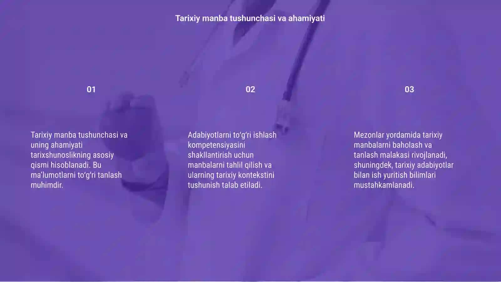 Tarixiy manba va adabiyotlar bilan ishlash kompetensiyasini shakllantirish mezonlari 3
