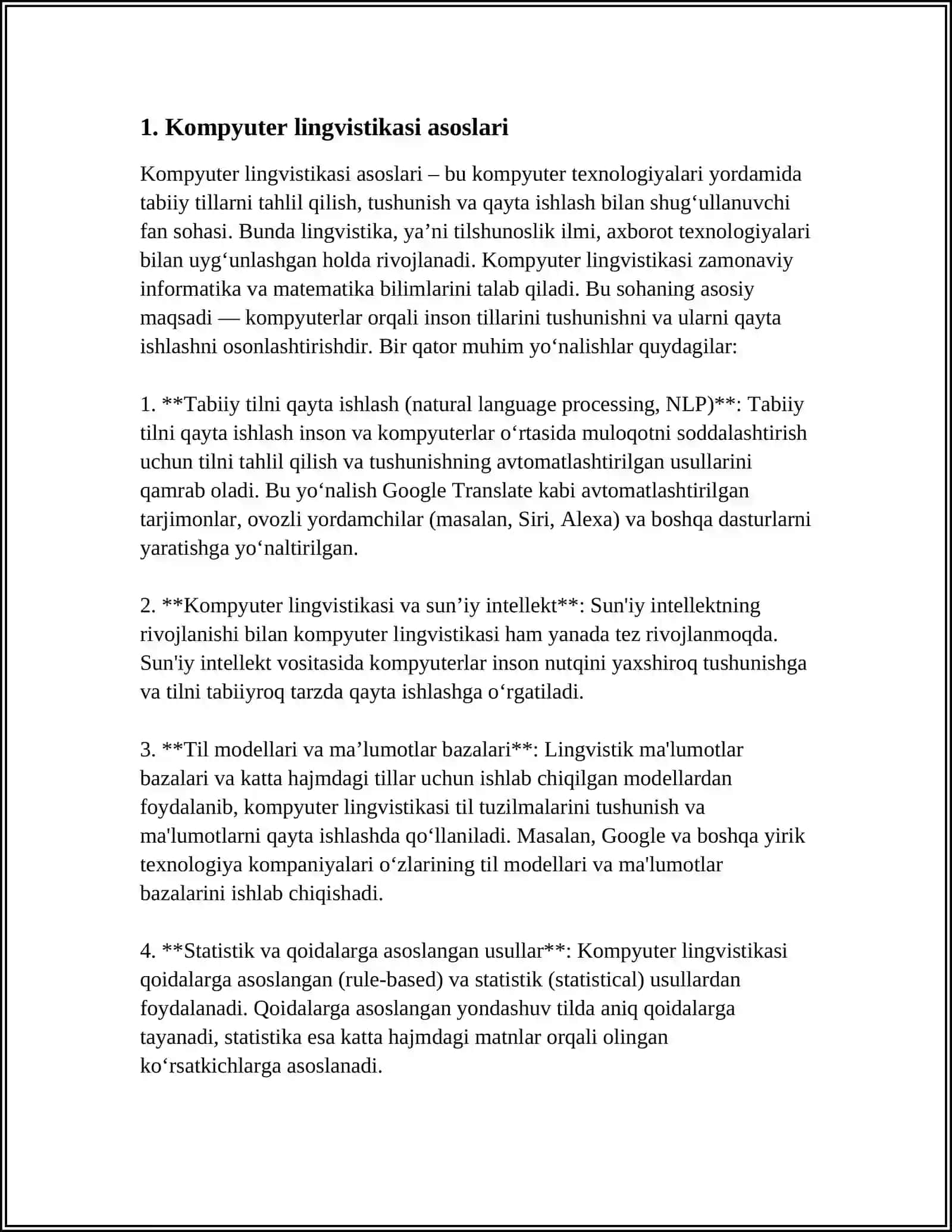 KOMPYUTER LINGVISTIKASI. TILLARNI INTENSIV ORGANISH DASTURLARI 3
