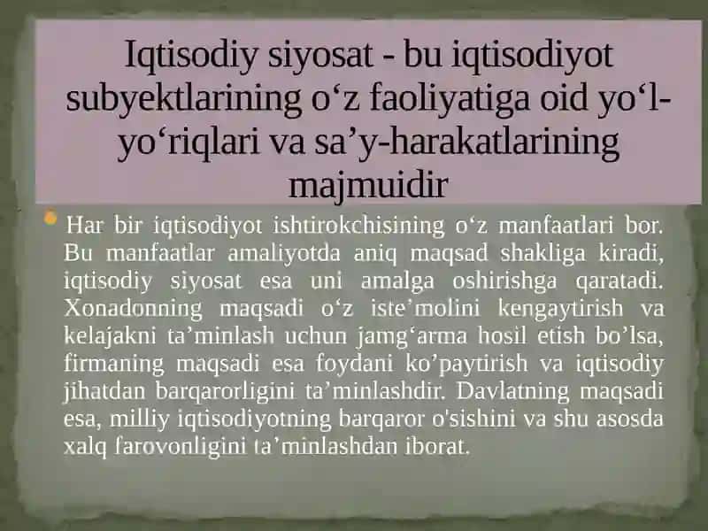 Bozoriqtisodiyoti sharoitida davlatning funksiyalari va iqtisodiy siyosatining maqsadlari 3