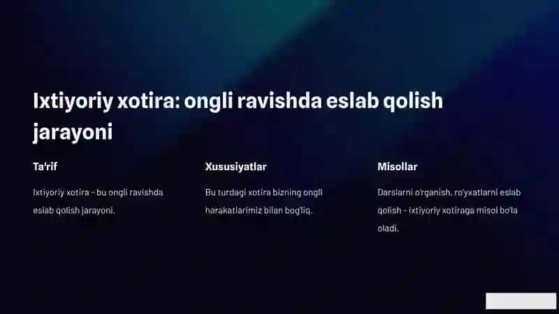 Ixtiyoriy va ixtiyorsiz xotira: inson miyasining ajoyib qobiliyati 3