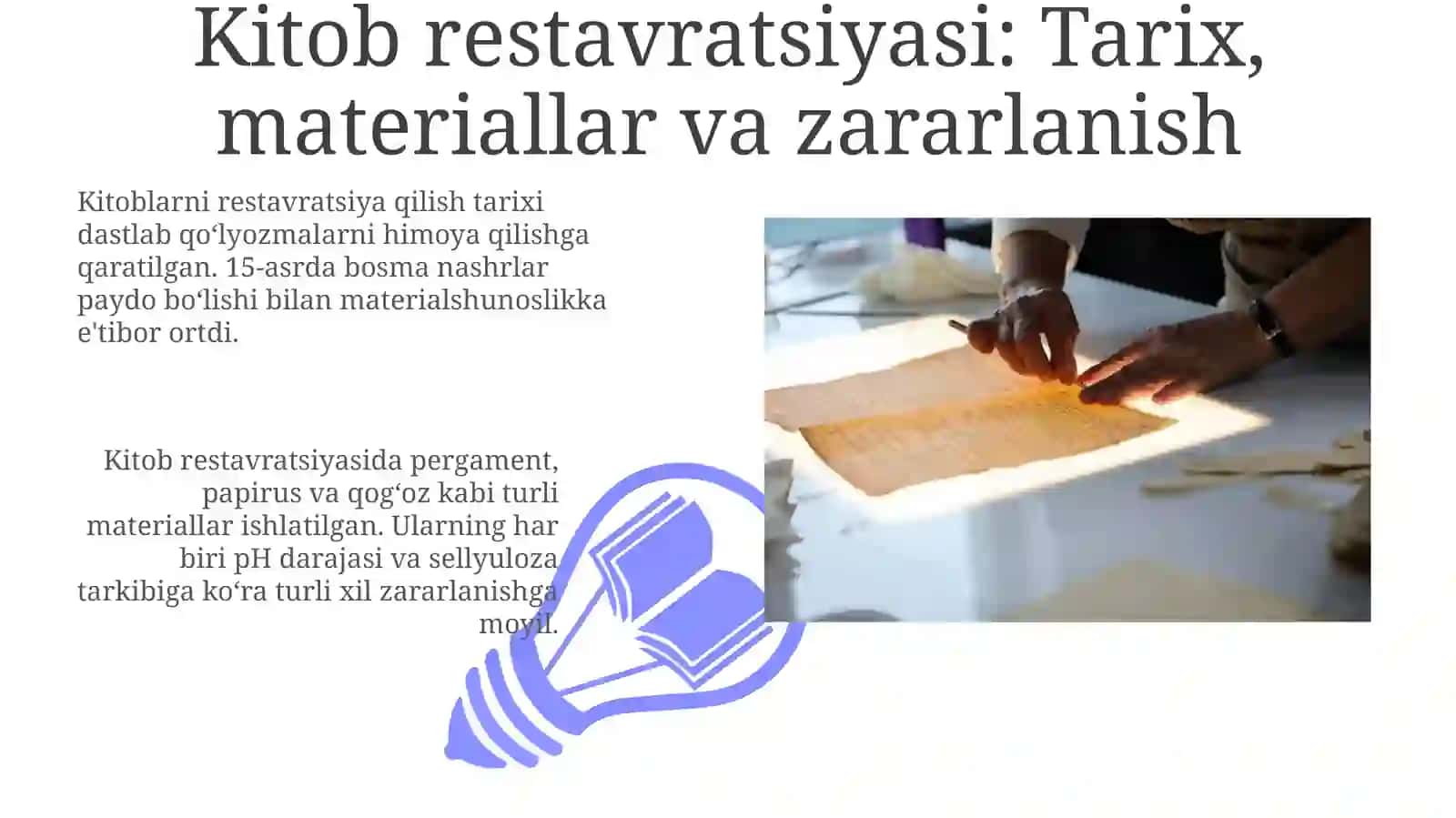 Kitoblarni restavratsiya qilish 3