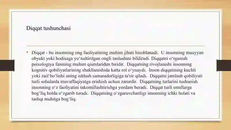 Diqqatning turlari va rivojlantirish usullari 3