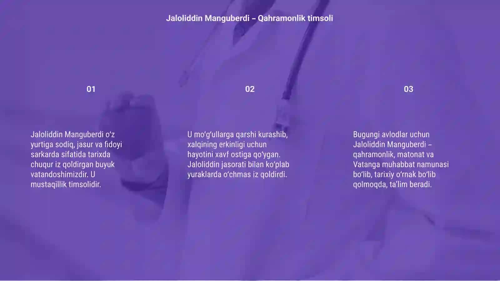 Jaloliddin Manguberdi vatan himoyachisi 3