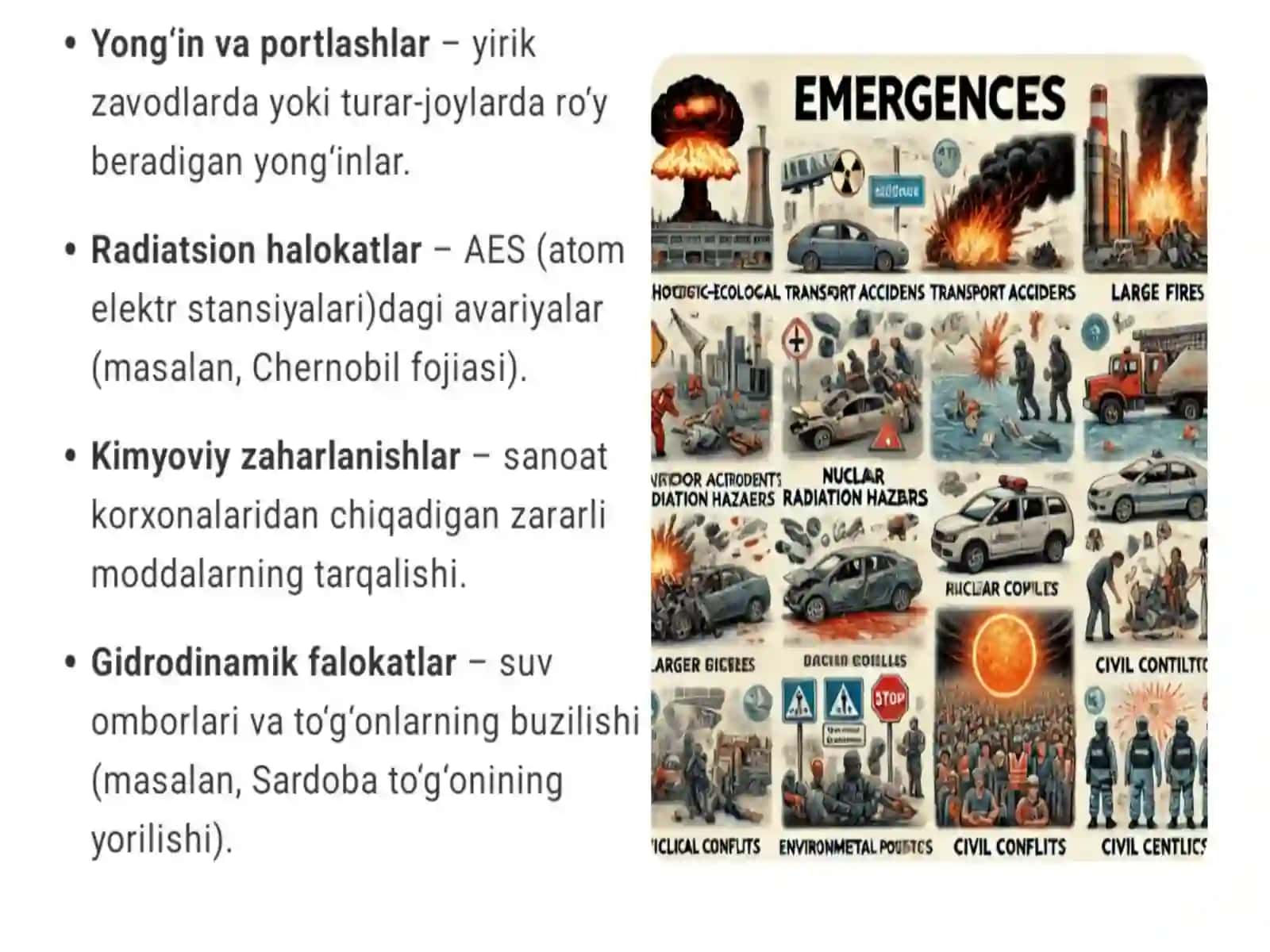 Texnogen ekologik tusdagi va ijtimoiy tusdagi favqulodda vaziyatlar va ularning qisqacha tasnifi 3