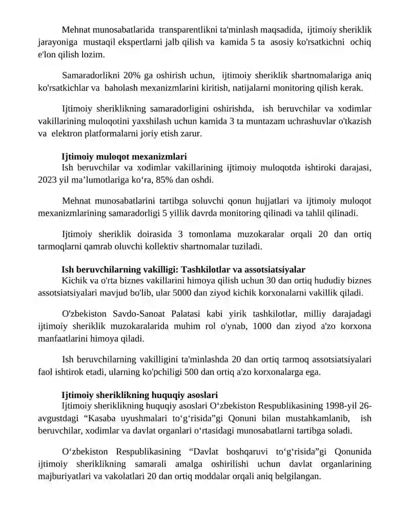 Xodimlarning va ish beruvchilarning ijtimoiy sheriklikdagi vakilligi 3