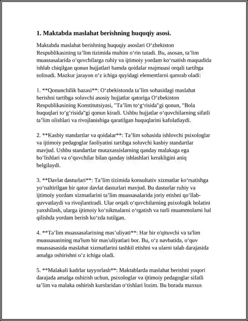 MAKTABDA MASLAHAT BERISHNING HUQUQIY MASALALARI 3