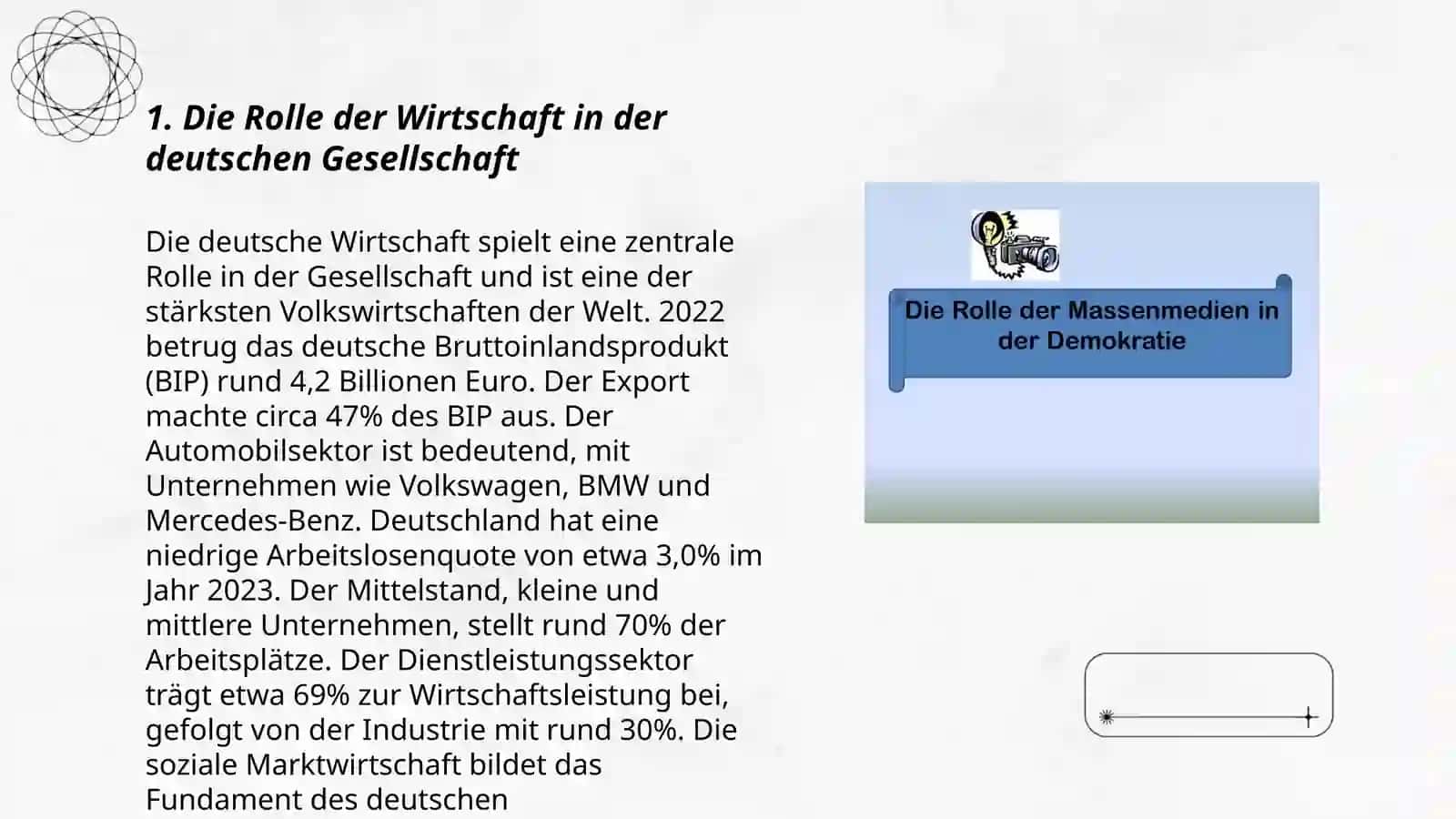 Die Rolle der Wirtschaft und die Bedeutung der Massenmedien von Deutschland 3