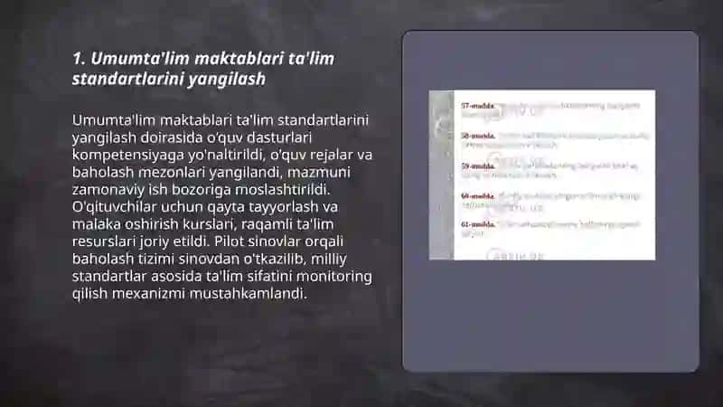 Umumta'lim maktablari ta'lim standartlarini yangilash 3