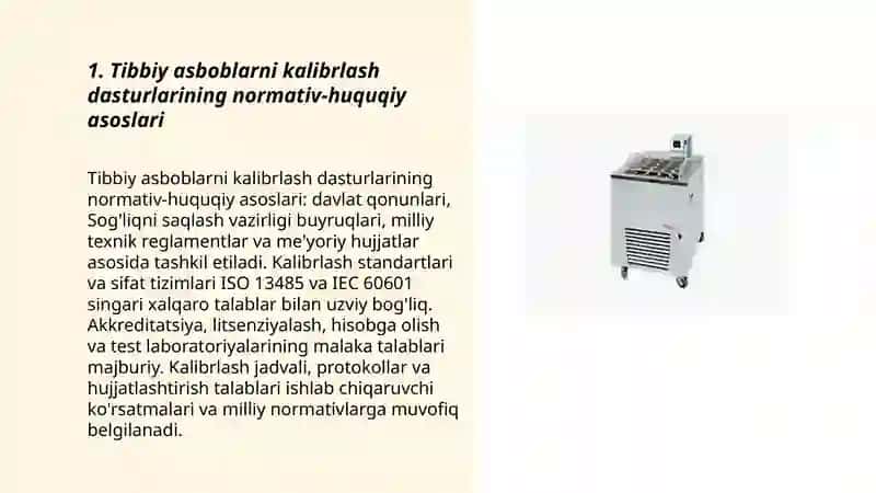 Tibbiy asboblarni kalibrlash dasturlari 3