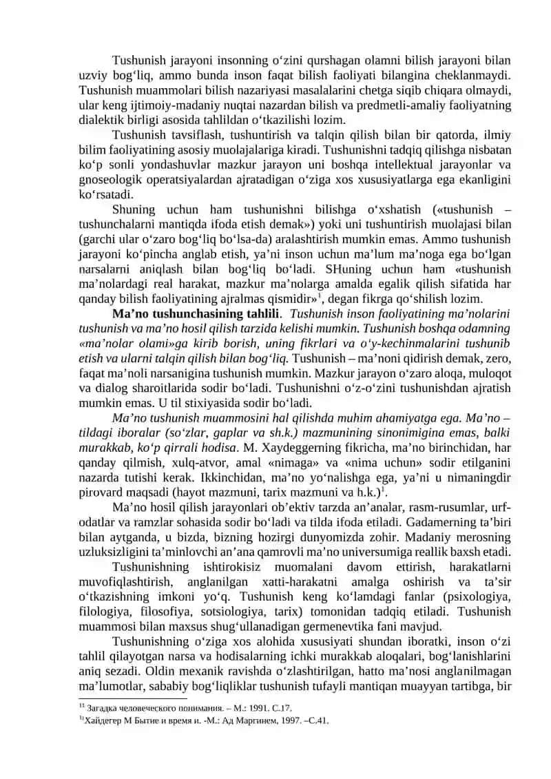 TUSHUNISH VA TUSHUNTIRISH ILMIY FAOLIYATNING MEZONI 3