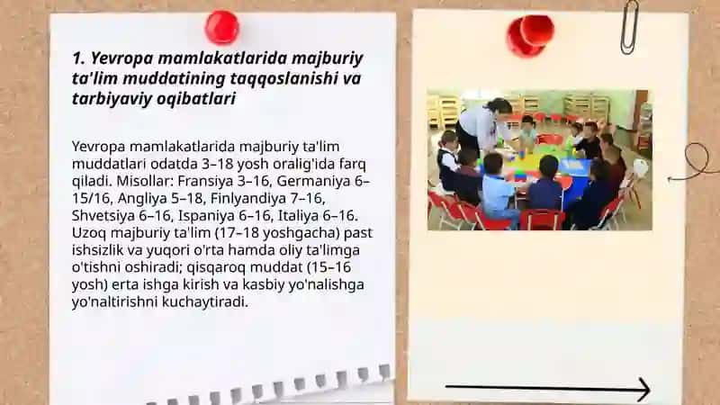 Yevropa mamlakatlarida ta'lim-tarbiya masalalarining olib borilishi va qiyosiy tahlil 3