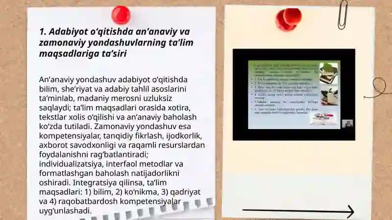 Adabiyot oʻqitishda anʼanaviy va zamonaviy yondashuv 3