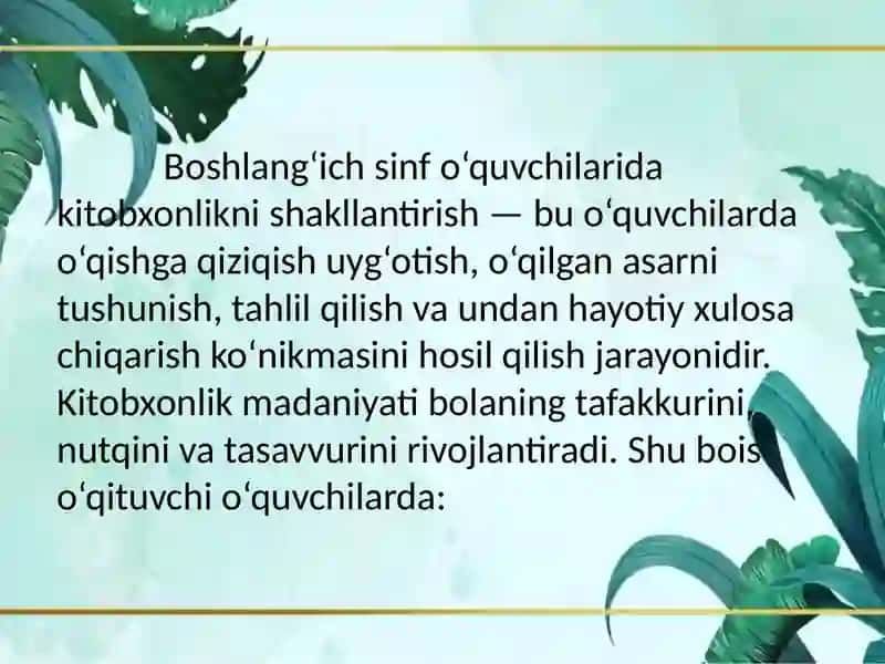 Kitobxonlikni shakllantirish 3