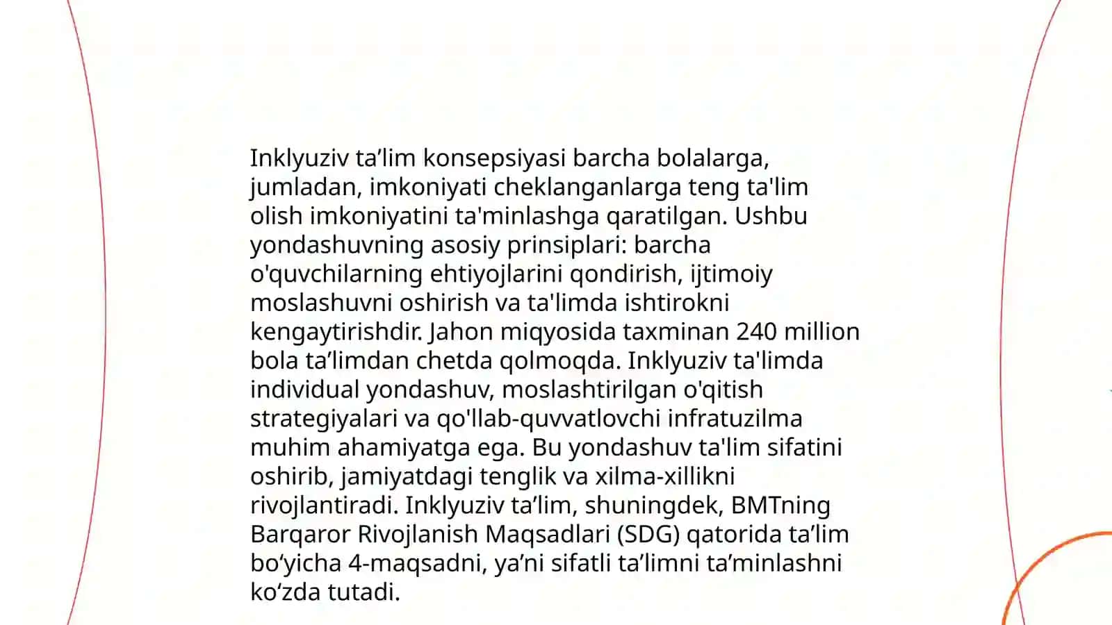 Ta’lim tashkilotlarida inklyuziv ta`lim sharoitida alohida ta’lim ehtiyojlari bo’lgan bolalarni ta’lim olishini qo’llab-quvvatlash texnologiyalari 3