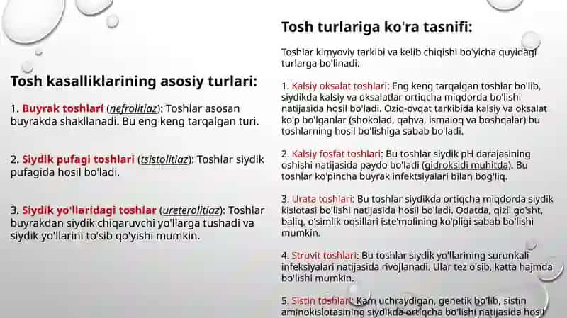Toshkasalliklarining asosiy turkumlari 3