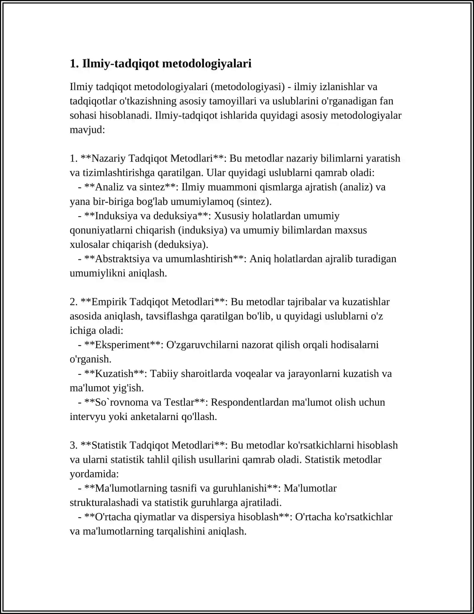 Ilmiy-tadqiqot metodologiyalari 3