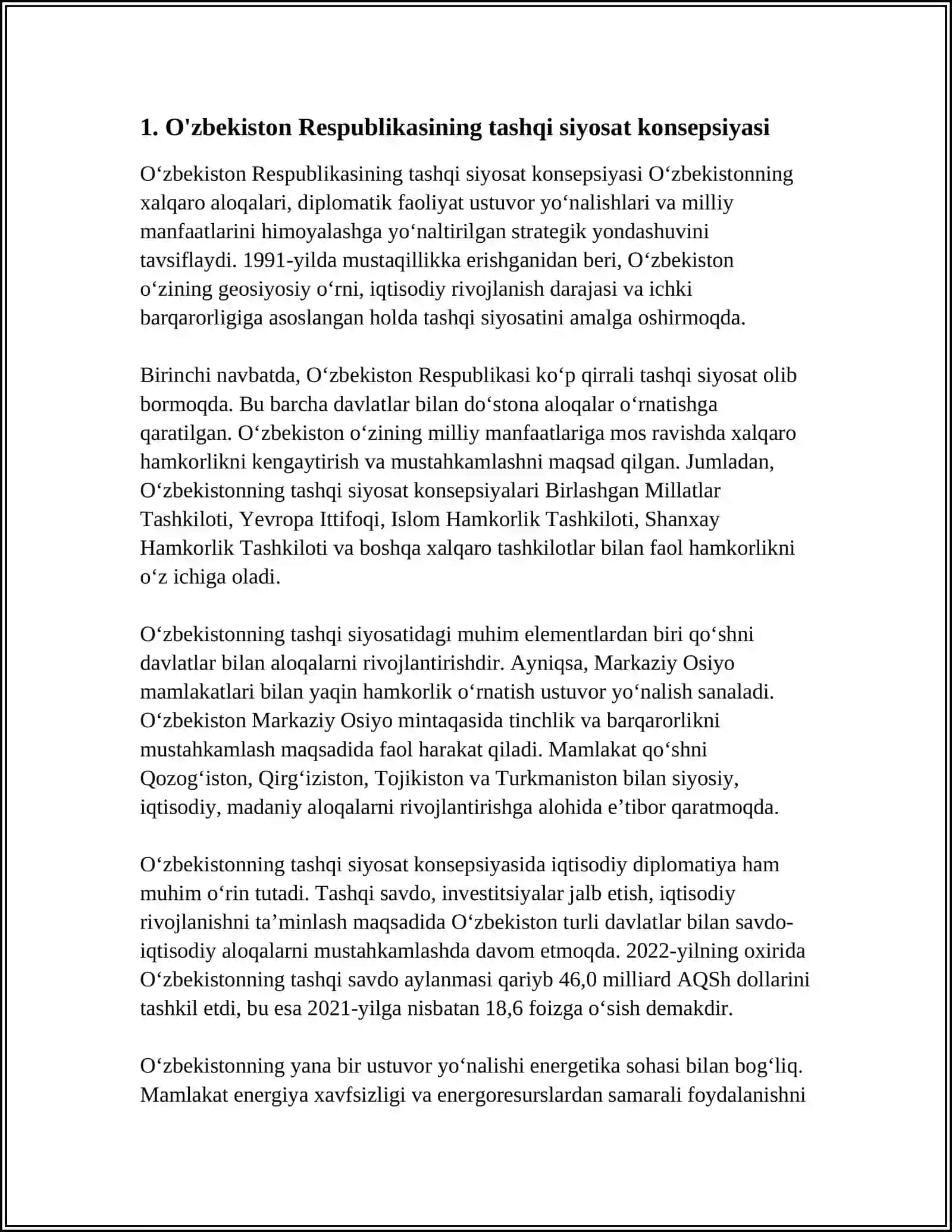 O‘ZBEKISTON TASHQI SIYOSATINING HUQUQIY ASOSLARI 3
