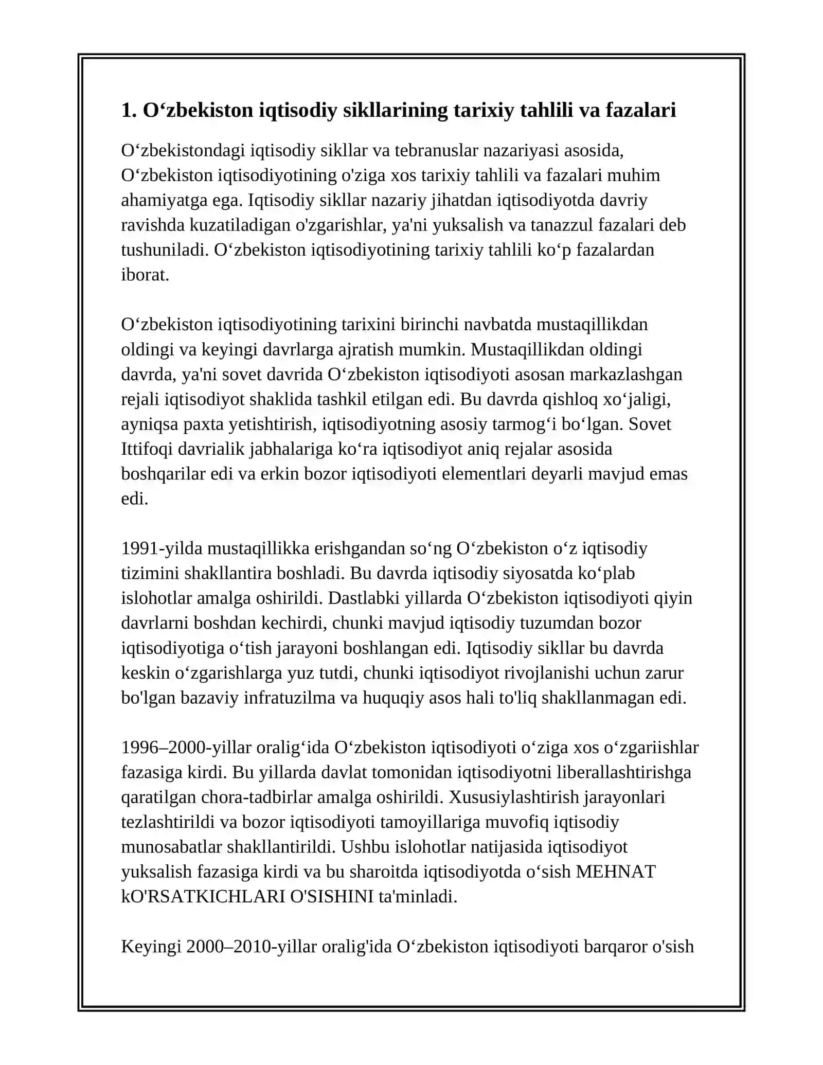 UZBEKISTON IQTISODIYOTIDAGI IQTISODIY SIKLLAR VA TEBRANISHLAR NAZARIYASI 3