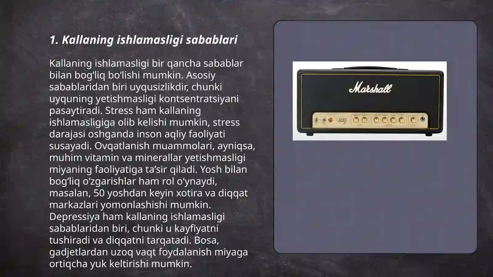 Kallaning ishlamasligi sabablari 3