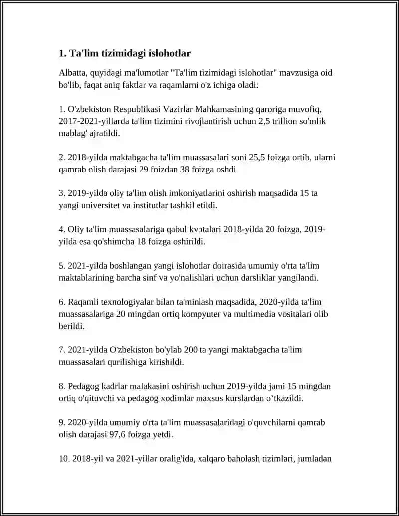 Ta'lim tizimidagi islohotlar 3