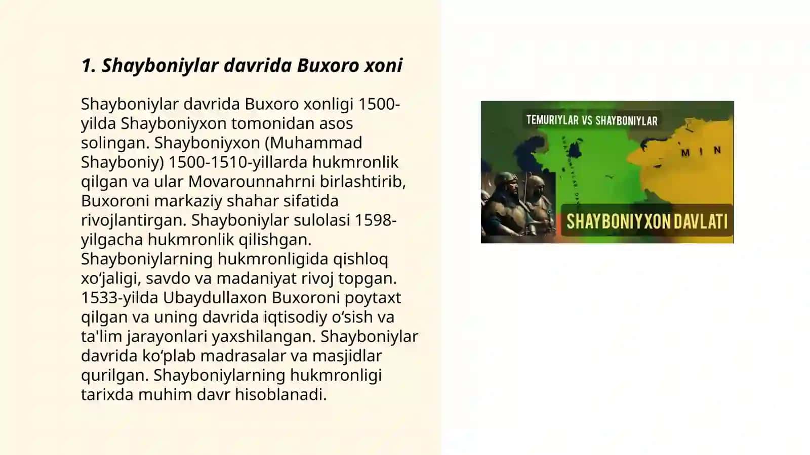 Shayboniylar va Ashtarxoniylar davri tarixiy geogrsfiyasi 3