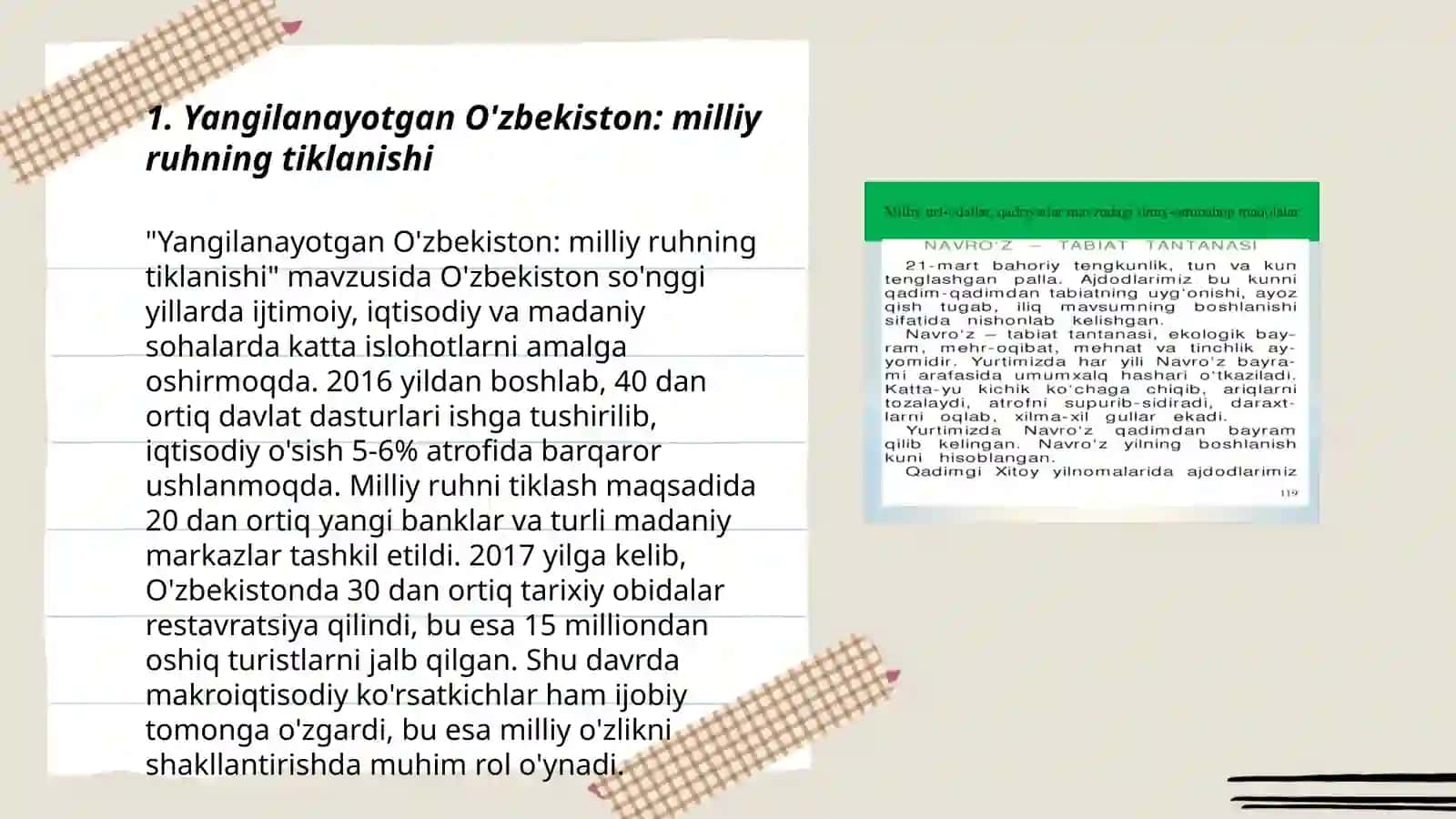 Yangilanayotgan O'zbekiston: milliy ruhning tiklanishi 3
