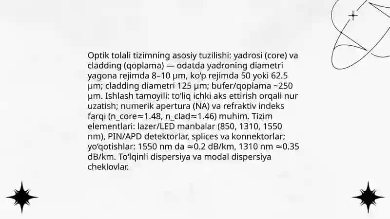 Optik tolali tizimlar 3
